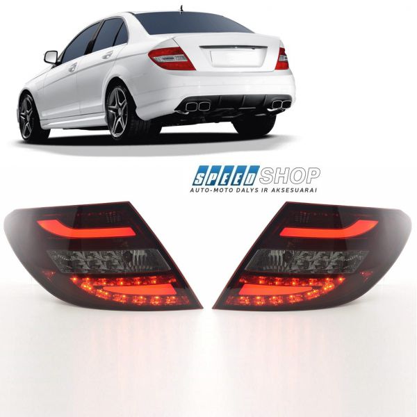 Mercedes-Benz W204 galiniai LED tamsinti žibintai